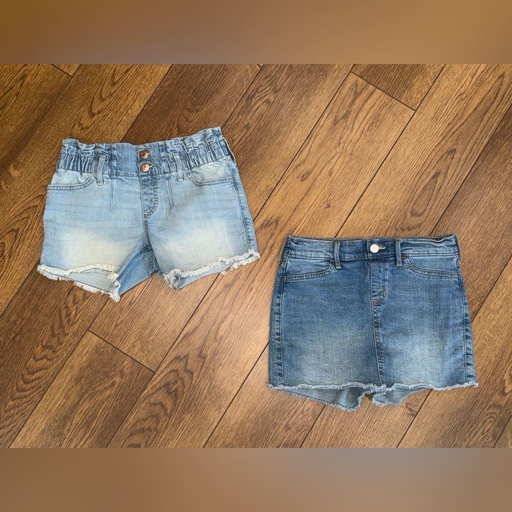 Abercrombie Kids Light and Dark Blue Jean Shorts & Skort lot